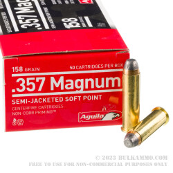 50 Rounds of .357 Mag Ammo by Aguila - 158gr SJSP
