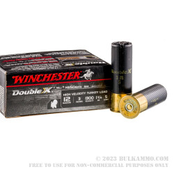 10 Rounds of 12ga 3" Ammo by Winchester Double X Turkey Load - 1 3/4 ounce #5 shot