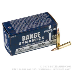 50 Rounds of .223 Ammo by Fiocchi - 55gr FMJ