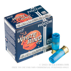 250 Rounds of 12ga Ammo by Fiocchi White Rino Lite - 1-1/8 ounce #7.5 shot
