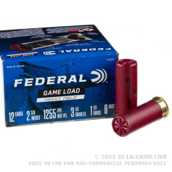 25 Rounds of 12ga Ammo by Federal Game-Shok - 2-3/4" 1 1/8 ounce #8 shot