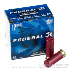 25 Rounds of 12ga Ammo by Federal Game-Shok - 2-3/4" 1 1/8 ounce #8 shot