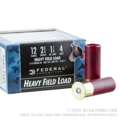 25 Rounds of 12ga Ammo by Federal -  #4 shot