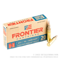 500 Rounds of .223 Ammo by Hornady Frontier - 55gr SP