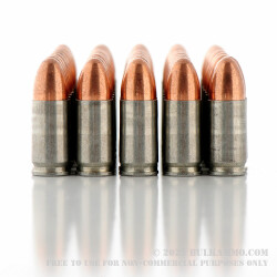 50 Rounds of 9mm Ammo by MFS - 115gr FMJ
