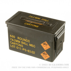 460 Rounds of 7.62x51mm Ammo in Ammo Can by PMC - 146gr FMJ