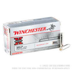 50 Rounds of .357 Mag Ammo by Winchester Super X - 115gr Silvertip JHP