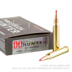 20 Rounds of .300 Win Mag Ammo by Hornady Precision Hunter - 200gr ELD-X