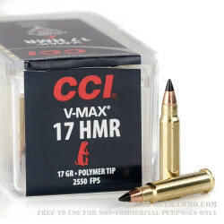 2000 Rounds of .17HMR Ammo by CCI - 17gr V-Max