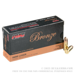 900 Rounds of 9mm Ammo by PMC - 3 Battle Packs - 115gr FMJ