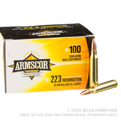 1200 Rounds of .223 Ammo by Armscor - 55gr FMJ