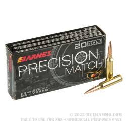 20 Rounds of 6.5 Creedmoor Ammo by Barnes Precision Match - 140gr OTM BT