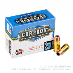 20 Rounds of .45 ACP +P Ammo by Corbon - 185gr JHP