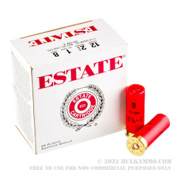 25 Rounds of 12ga Ammo by Estate Cartridge - 1 ounce #8 shot