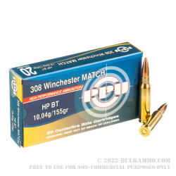 200 Rounds of .308 Win Ammo by Prvi Partizan Match - 155gr HPBT