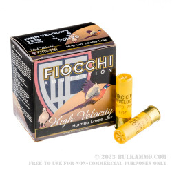 25 Rounds of 20ga Ammo by Fiocchi - High Velocity - 1 ounce #6 shot