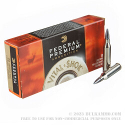 20 Rounds of .243 Win Ammo by Federal Vital-Shok - 100gr Nosler Partition SP