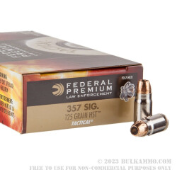 50 Rounds of .357 SIG Ammo by Federal LE - 125gr JHP HST