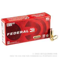 1000 Rounds of 10mm Ammo by Federal Champion- 180gr FMJ
