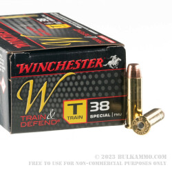 500 Rounds of .38 Special Ammo by Winchester W Train & Defend - 130gr FMJ