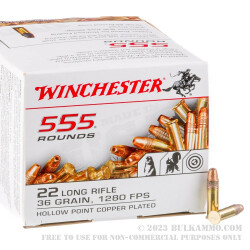 555 Rounds of .22 LR Ammo by Winchester - 36gr CPHP