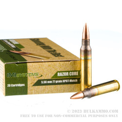 500 Rounds of 5.56x45 Ammo by IMI - 77gr OTM