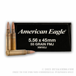30 Rounds of XM193 5.56x45 Ammo by Federal - 55gr FMJBT on Stripper Clips