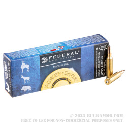 20 Rounds of 7 mm Win Short Mag Ammo by Federal - 150gr SP