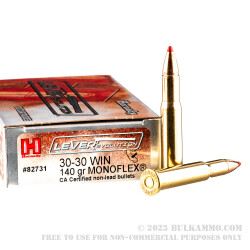 20 Rounds of 30-30 Win Ammo by Hornady - 140gr Polymer Tipped