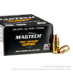 20 Rounds of .380 ACP Ammo by Magtech - 77gr SCHP