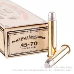 20 Rounds of .45-70 Ammo by Black Hills Ammunition - 405gr LFP
