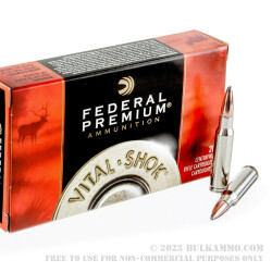 20 Rounds of .308 Win Ammo by Federal Vital-Shok - 180gr Nosler Partition