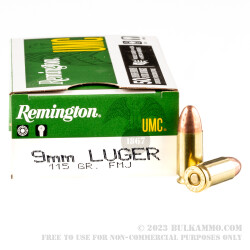 500 Rounds of 9mm Ammo by Remington - 115gr MC