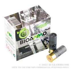 250 Rounds of 12ga Ammo by BioAmmo Lux Steel - 1-1/8 ounce #7 shot