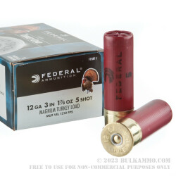 10 Rounds of 12ga Ammo by Federal - 1-7/8 ounce #5 shot Turkey Load