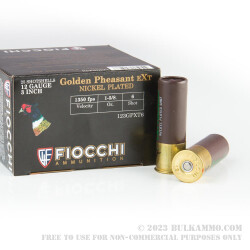 25 Rounds of 12ga Ammo by Fiocchi Golden Pheasant - 3" 1-5/8 oz. #6 Shot