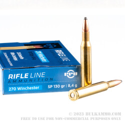 200 Rounds of .270 Win Ammo by Prvi Partizan - 130gr SP