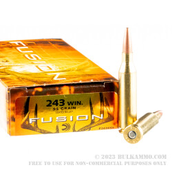 20 Rounds of .243 Win Ammo by Federal - 95gr Fusion