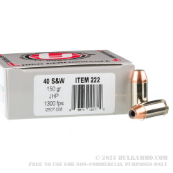 20 Rounds of .40 S&W Ammo by Underwood - 150gr JHP
