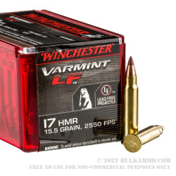 50 Rounds of .17HMR Ammo by Winchester Non-Toxic - 15.5gr Polymer Tipped