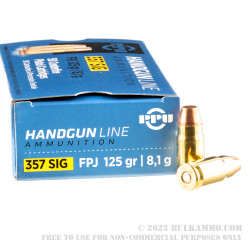 50 Rounds of .357 SIG Ammo by Prvi Partizan - 125gr FMJ