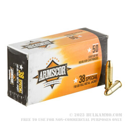 1000 Rounds of .38 Spl Ammo by Armscor - 158gr FMJ