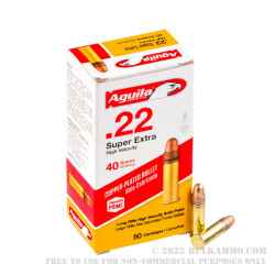 50 Rounds of .22 LR Ammo by Aguila - 40gr CPRN