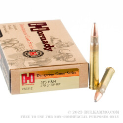 20 Rounds of .375 H&H Mag Ammo by Hornady - 270gr SP