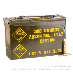 300 Round Ammo Can of 7.62x51mm Ammo by Malaysian Military Surplus - 146gr FMJ