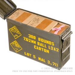 300 Round Ammo Can of 7.62x51mm Ammo by Malaysian Military Surplus - 146gr FMJ