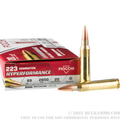 20 Rounds of .223 Ammo by Fiocchi - 69gr HPBT