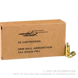 1000 Rounds of 9mm Ammo by American Ballistics - 124gr FMJ