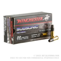50 Rounds of .22 LR Ammo by Winchester - 42 gr LHP - Subsonic