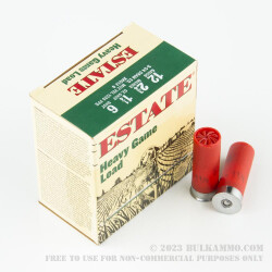 25 Rounds of 12ga Ammo by Estate Heavy game Load - 2-3/4" 1 1/4 ounce #6 shot